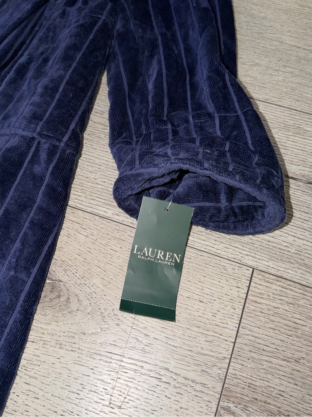 Lauren Ralph Lauren Ribbed Velour Hooded Robe - Picture 4 of 6